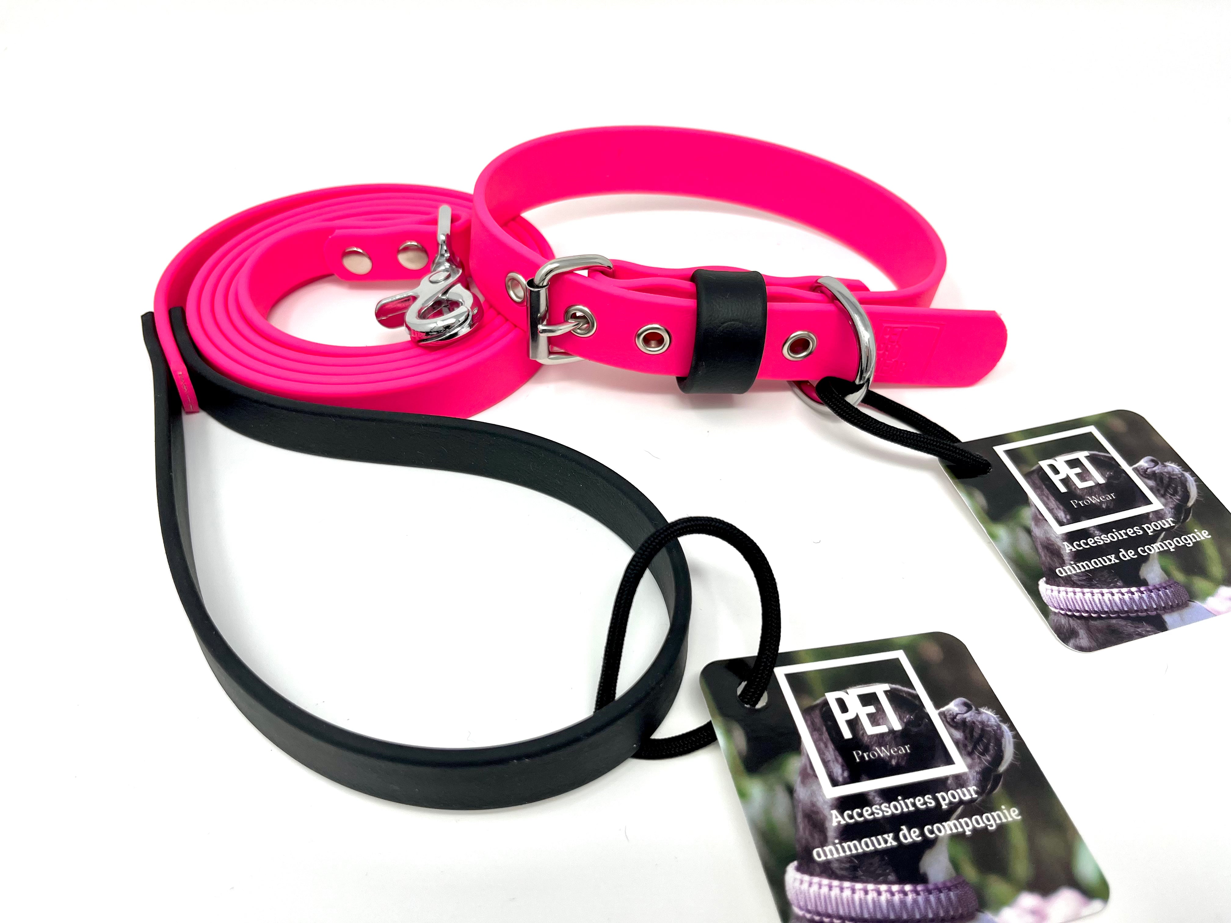 LAISSE BIOTHANE - ROSE ET NOIRE