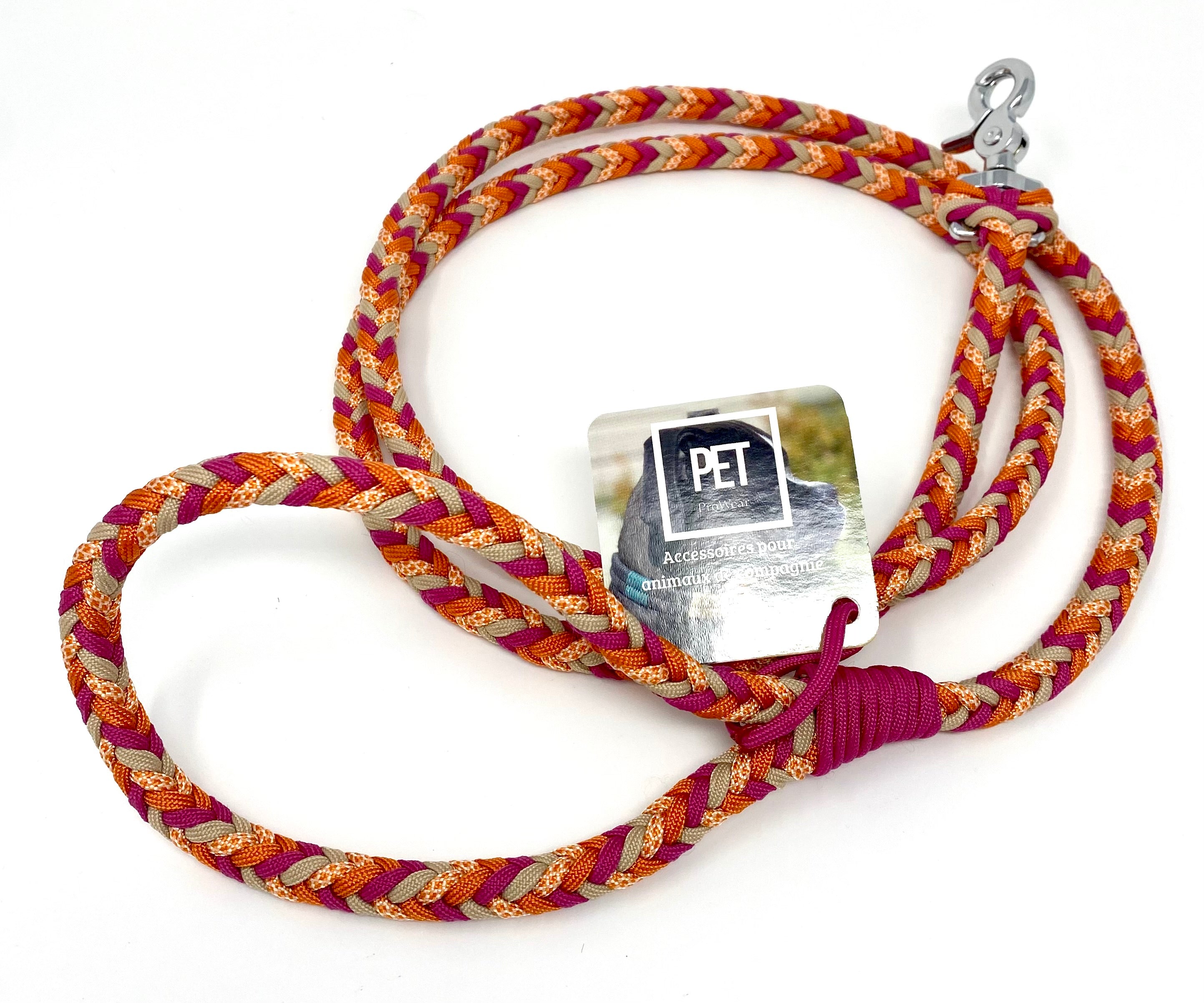 SUR MESURE-LAISSE EN PARACORDES TOUTE TRESSÉE