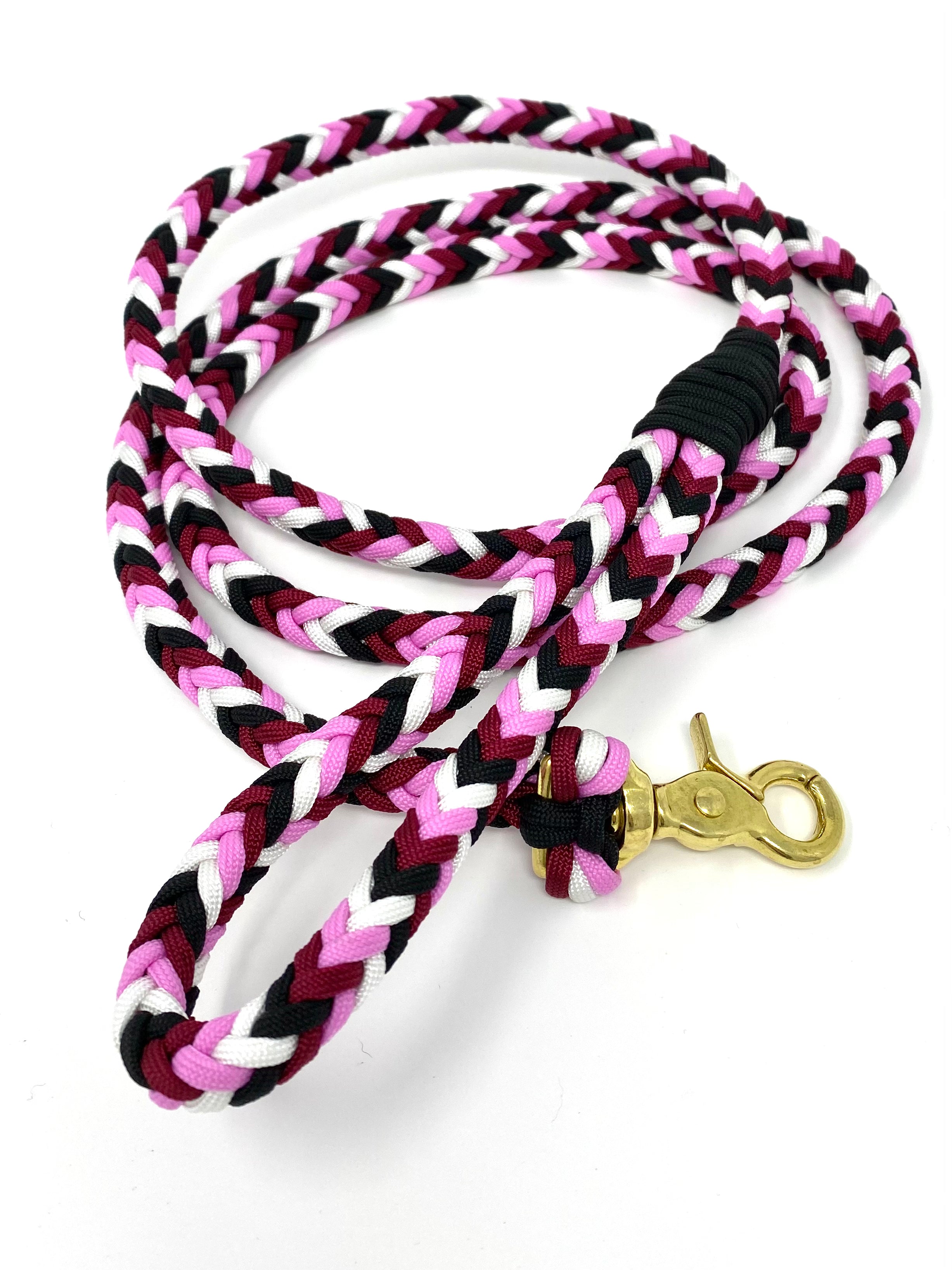 LAISSE TRESSÉE - ROSE/BURGUNDY/BLANC/NOIR