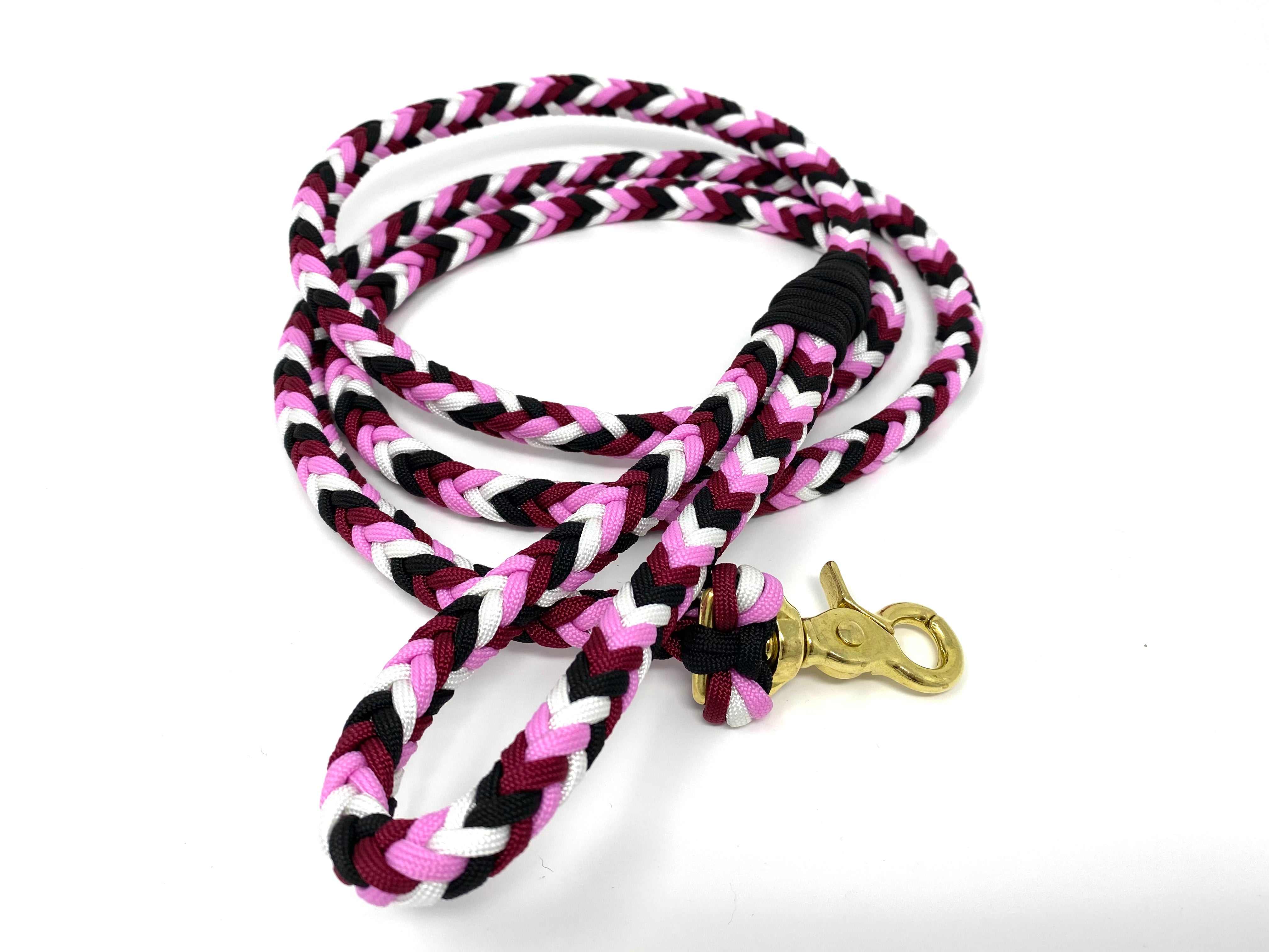 LAISSE TRESSÉE - ROSE/BURGUNDY/BLANC/NOIR