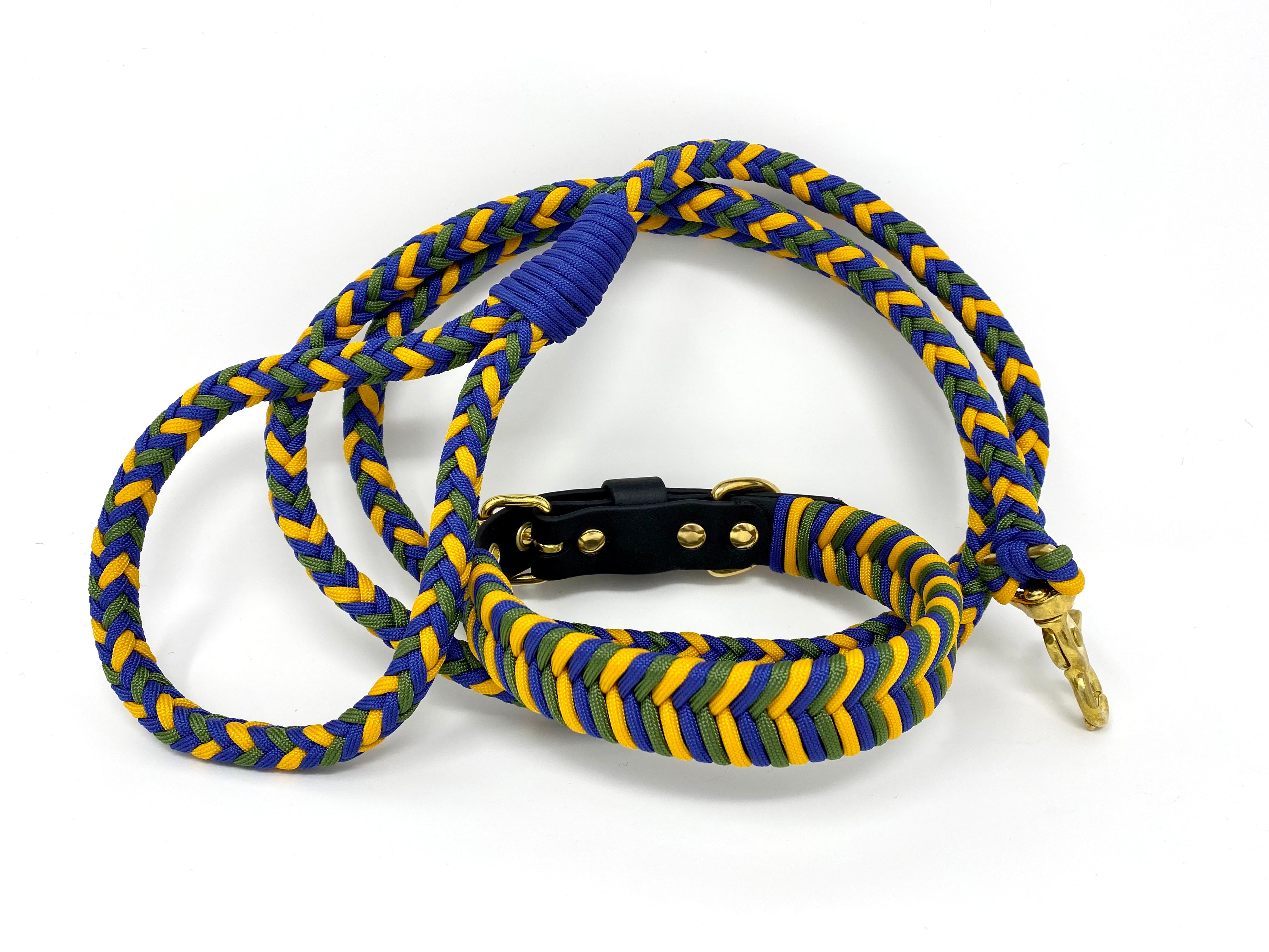 LAISSE TRESSÉE - JAUNE/BLEU/VERT