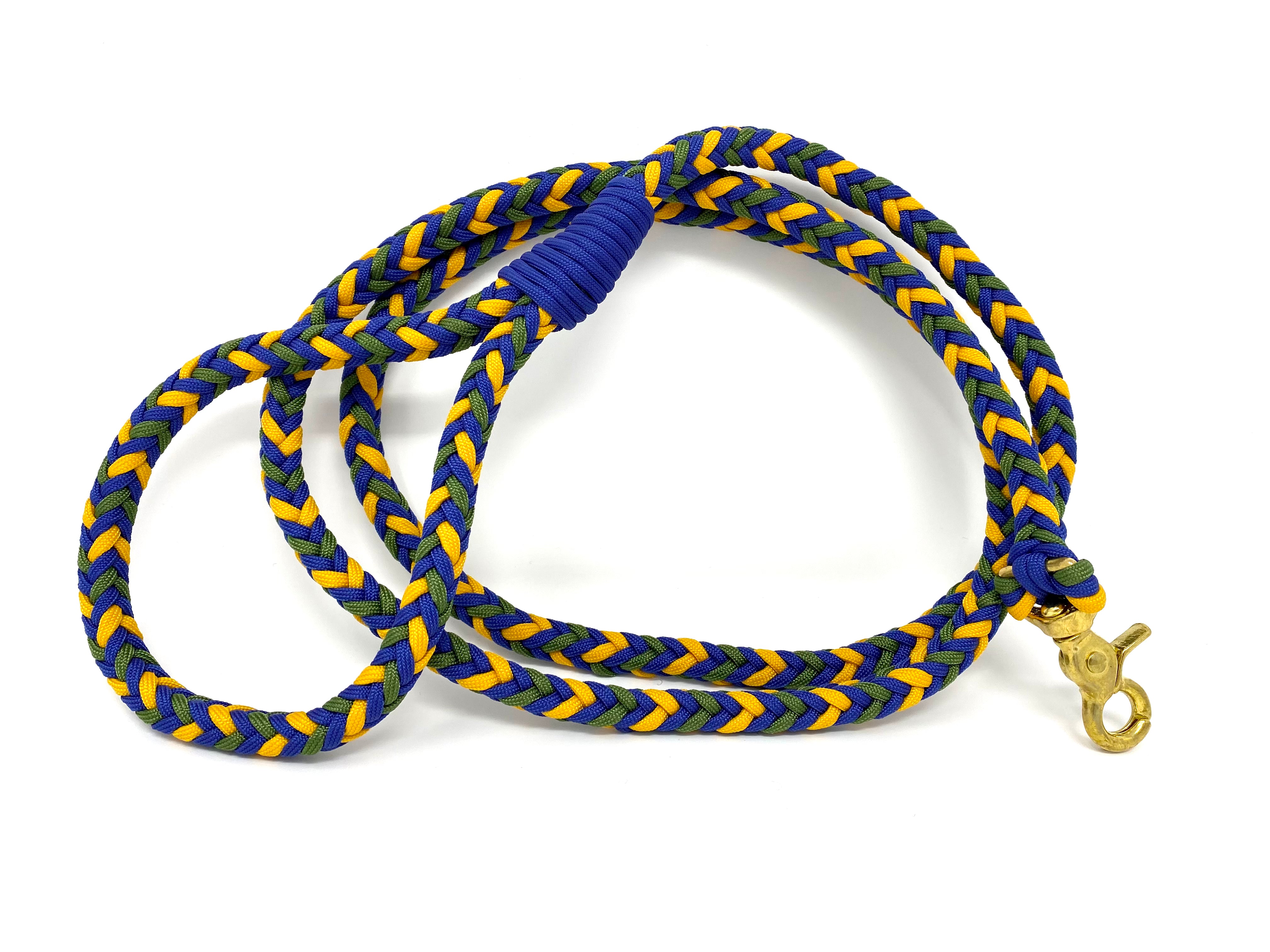 LAISSE TRESSÉE - JAUNE/BLEU/VERT